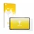 Parte frontale di una confezione del prodotto con il logo del marchio upscreen. Accanto è raffigurato il dispositivo LincPlus 