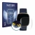 Parte frontale di una confezione del prodotto con il logo del marchio Savvies. Accanto è raffigurato il dispositivo Fitbit Ver