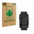 Parte frontale di una confezione del prodotto con il logo del marchio ScreenLeaf. Accanto è raffigurato il dispositivo Pebble 