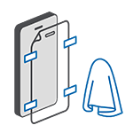 Grafica con pellicola protettiva, strisce di posizionamento e panno in microfibra – accessori per l’installazione del proteggi