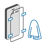 Grafica con pellicola protettiva, strisce di posizionamento e panno in microfibra – accessori per l’installazione del proteggi